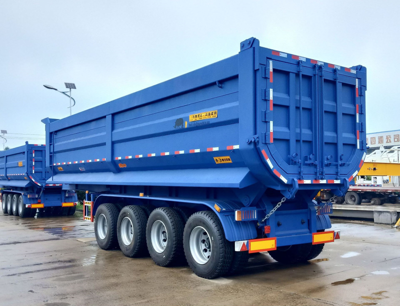 Remorque à benne hydraulique arrière de 60 tonnes à 4 essieux