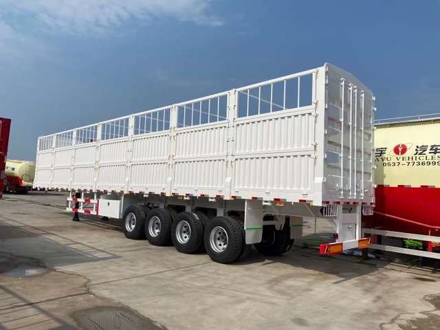 Transporteur de semi-remorque de clôture lourde polyvalent à quatre essieux